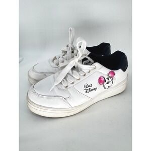 Disney Mickey Mouse Sneakers Women 7 White Lace Up Low Top